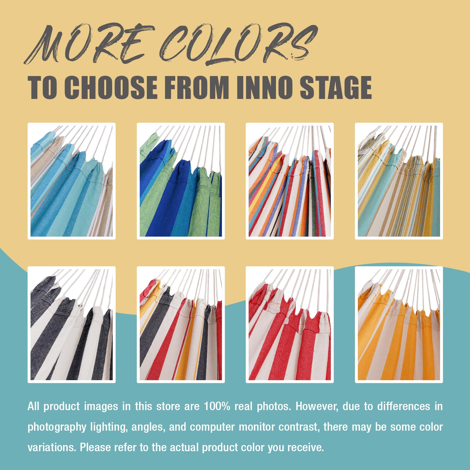 INNO STAGE product label and stitching close-up showing quality construction