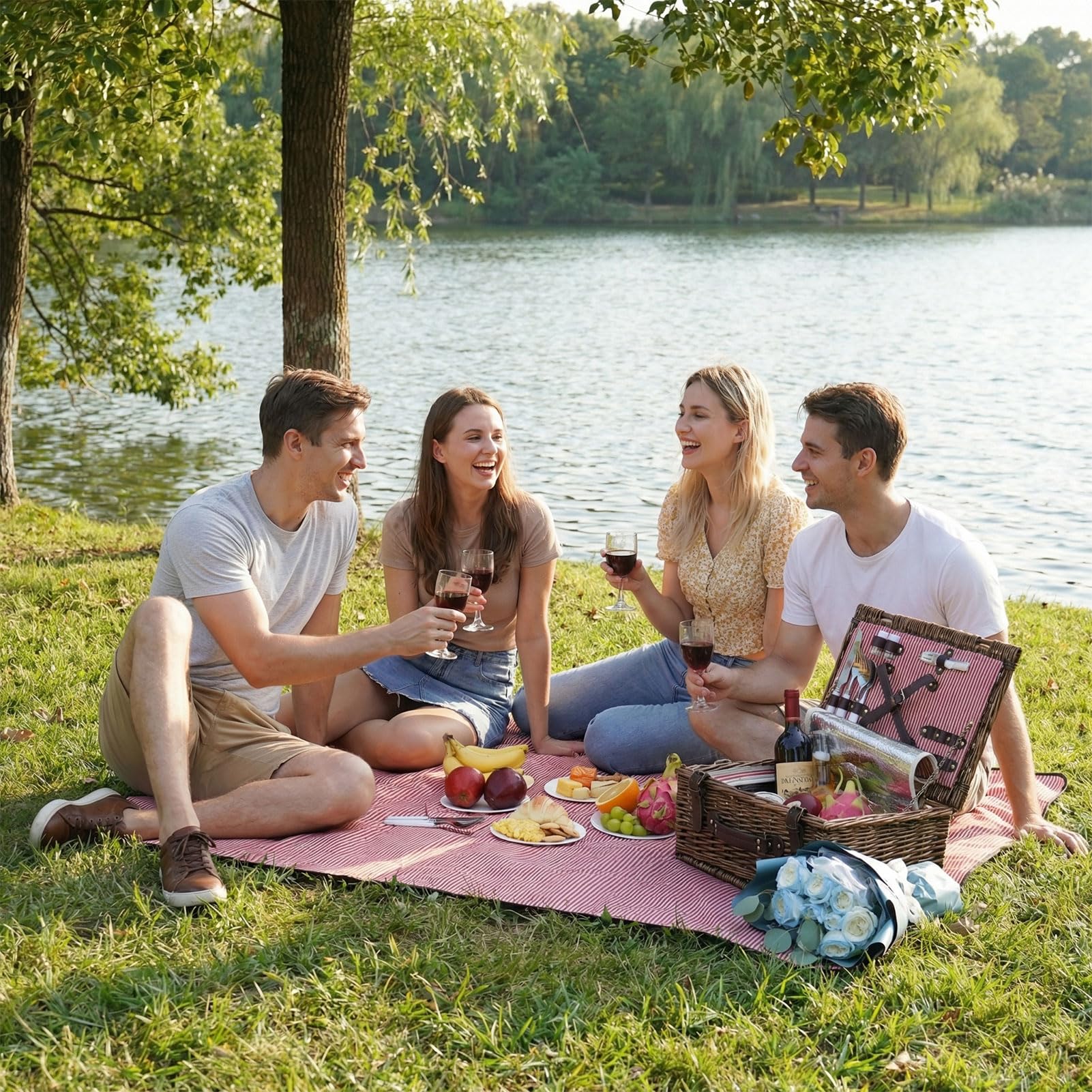 INNO STAGE picnic setup in park demonstrating ready-to-go convenience