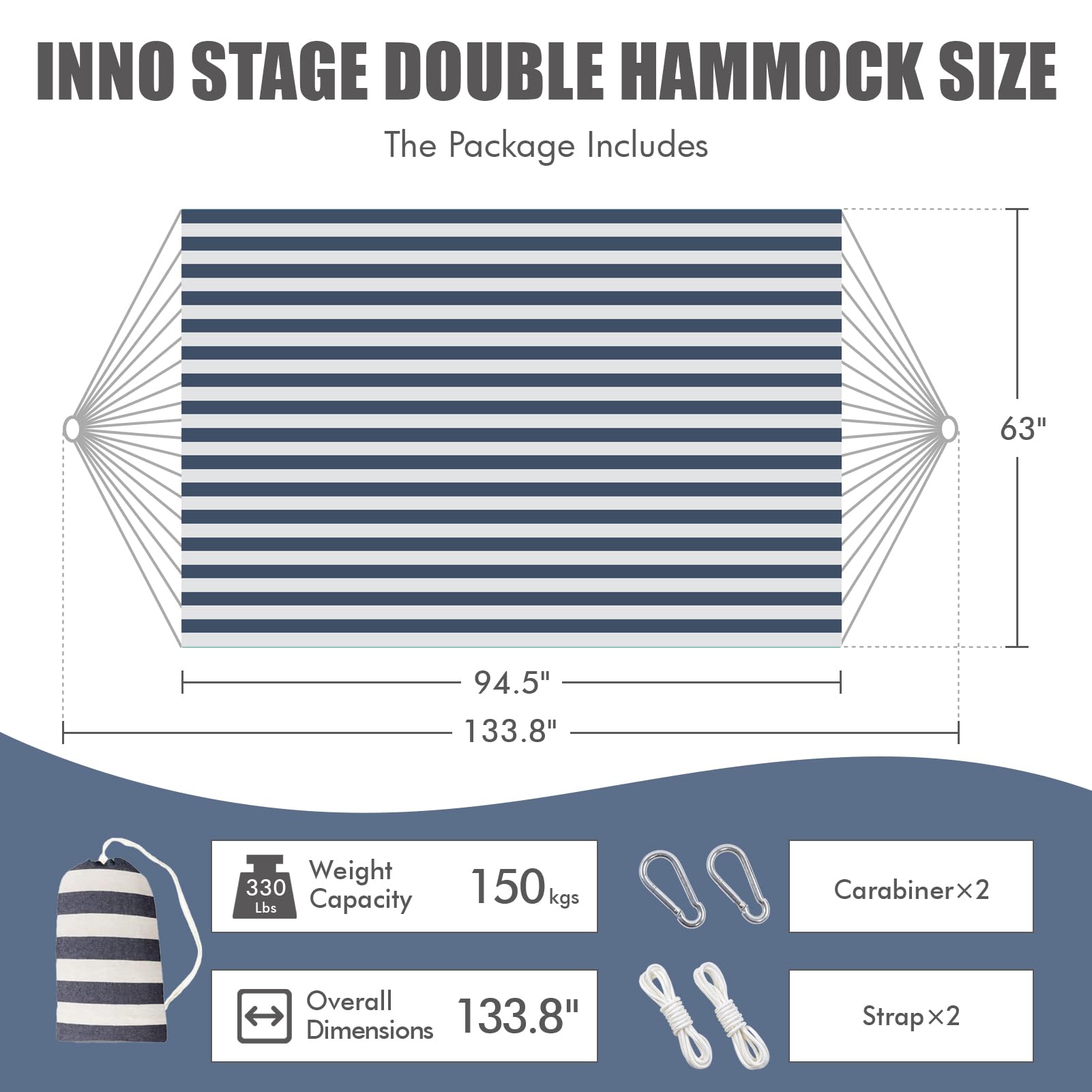 INNO STAGE size comparison with person showing generous two-person space benefit