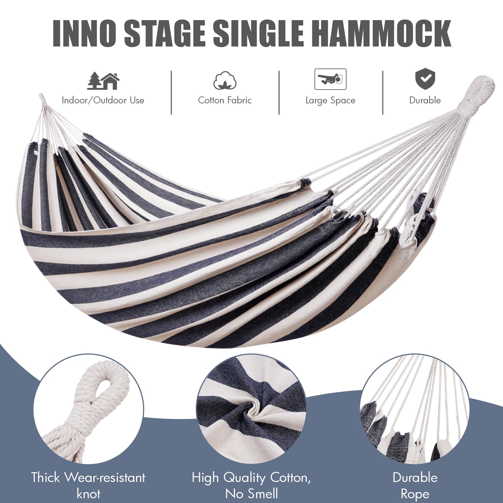 INNO STAGE tree straps and ropes setup showing easy fast mounting benefit