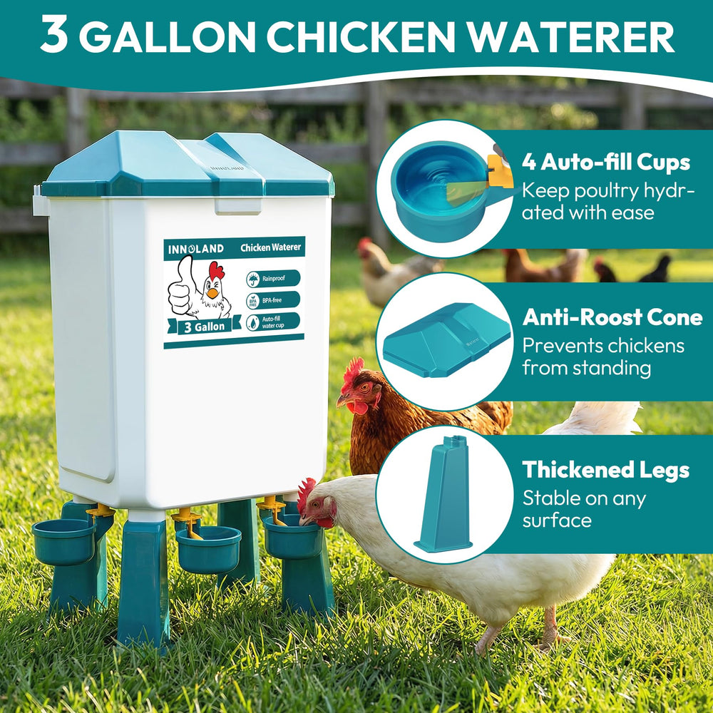 INNOLAND water cups anti-drip detail reducing spills for cleaner coop