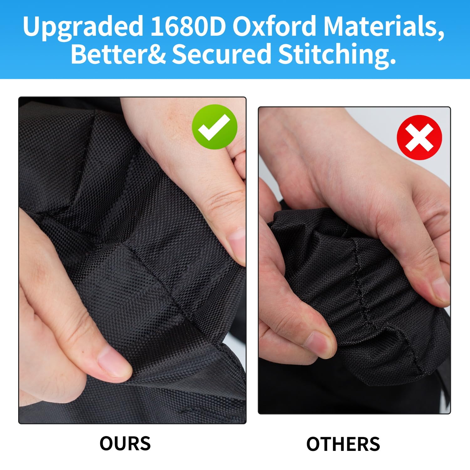 Inntop velcro strap and double handle detail for easier carry and secure fastening