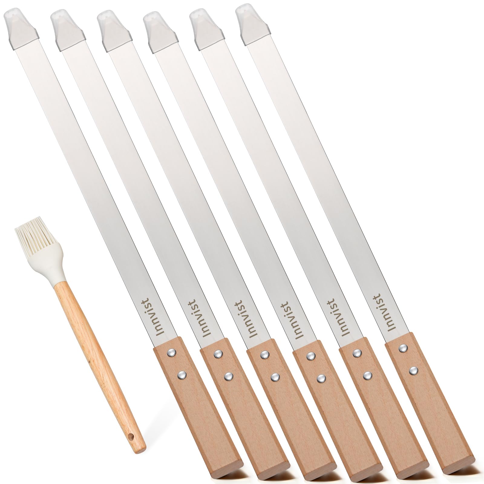 Innvist front view long skewers showing full length and tips, durable grilling solution