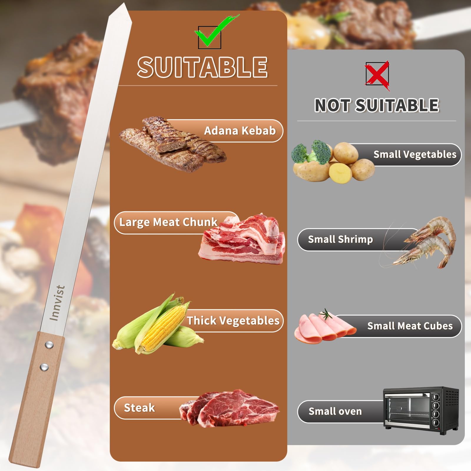 Innvist packaging showing protective lids and silicone brush, organized storage and basting