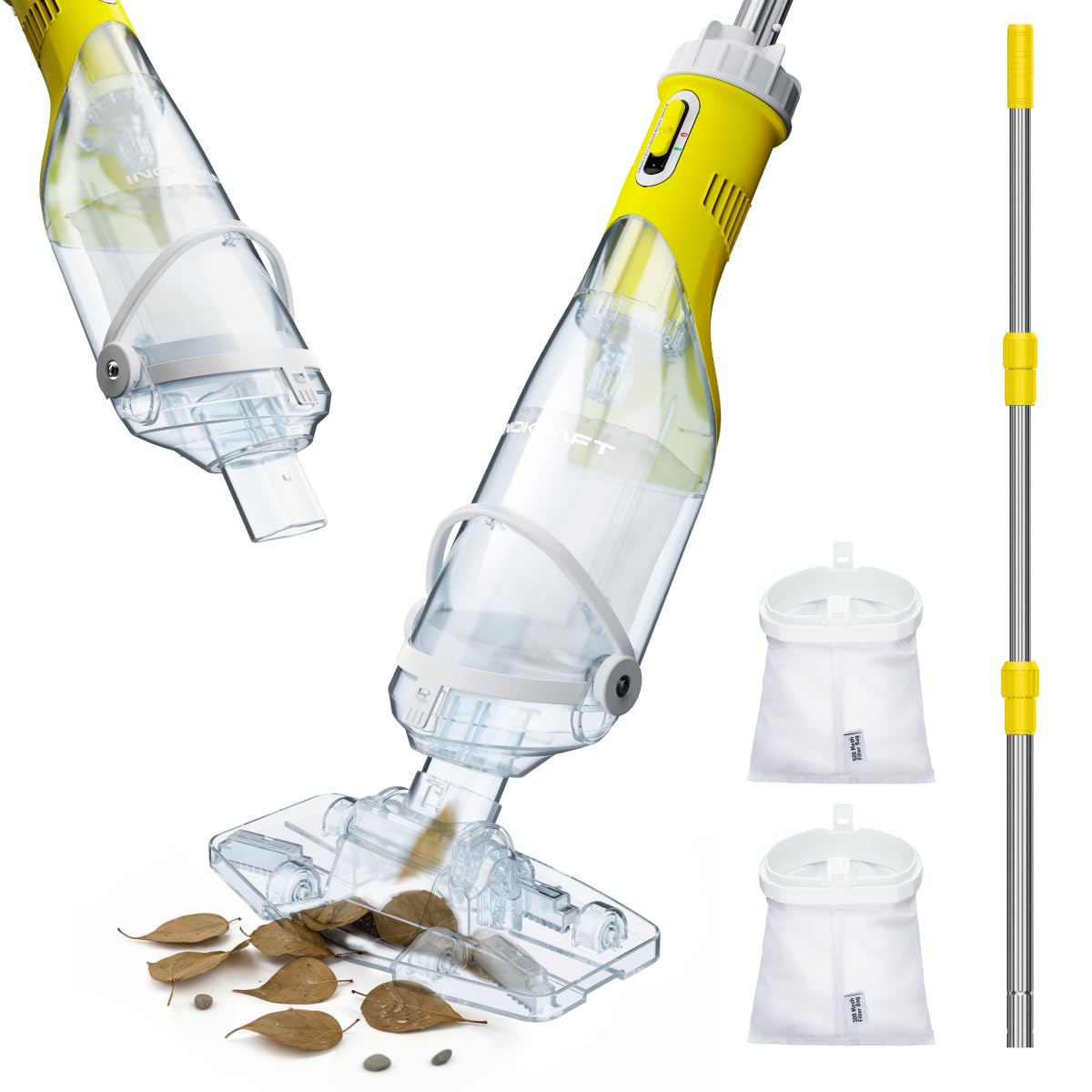 InoKraft cordless vacuum front view showing compact design and easy handling benefit