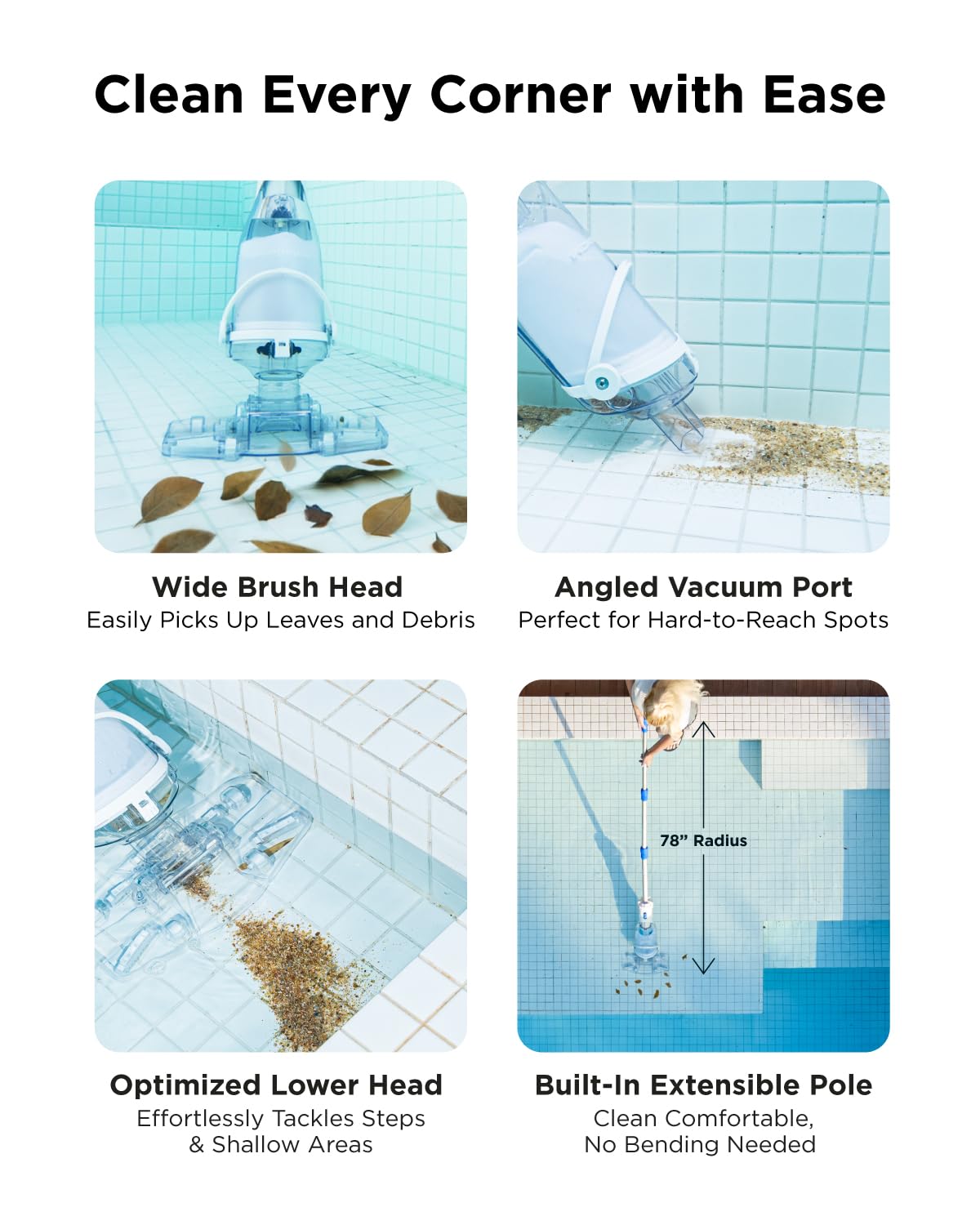 InoKraft detachable 500-mesh filter detail showing easy backflushing benefit