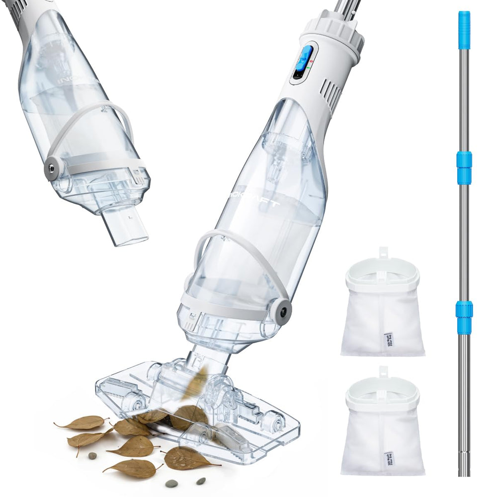 InoKraft front view with pole showing compact storage and easy handling