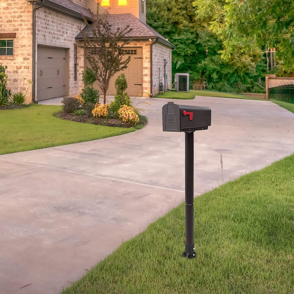 Insaga installed supporting a mailbox in yard demonstrating tidy professional result