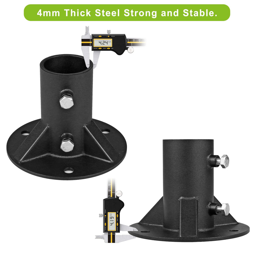 Insaga with post inserted and set screws tightened providing stable, wobble-free hold