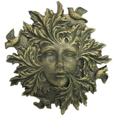 Inside Out Innovative Designs gold front plaque showing woman's face and birds, elegant focal point