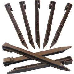 Inslat front view of 50-pack stakes showing brown packaging and quantity benefit