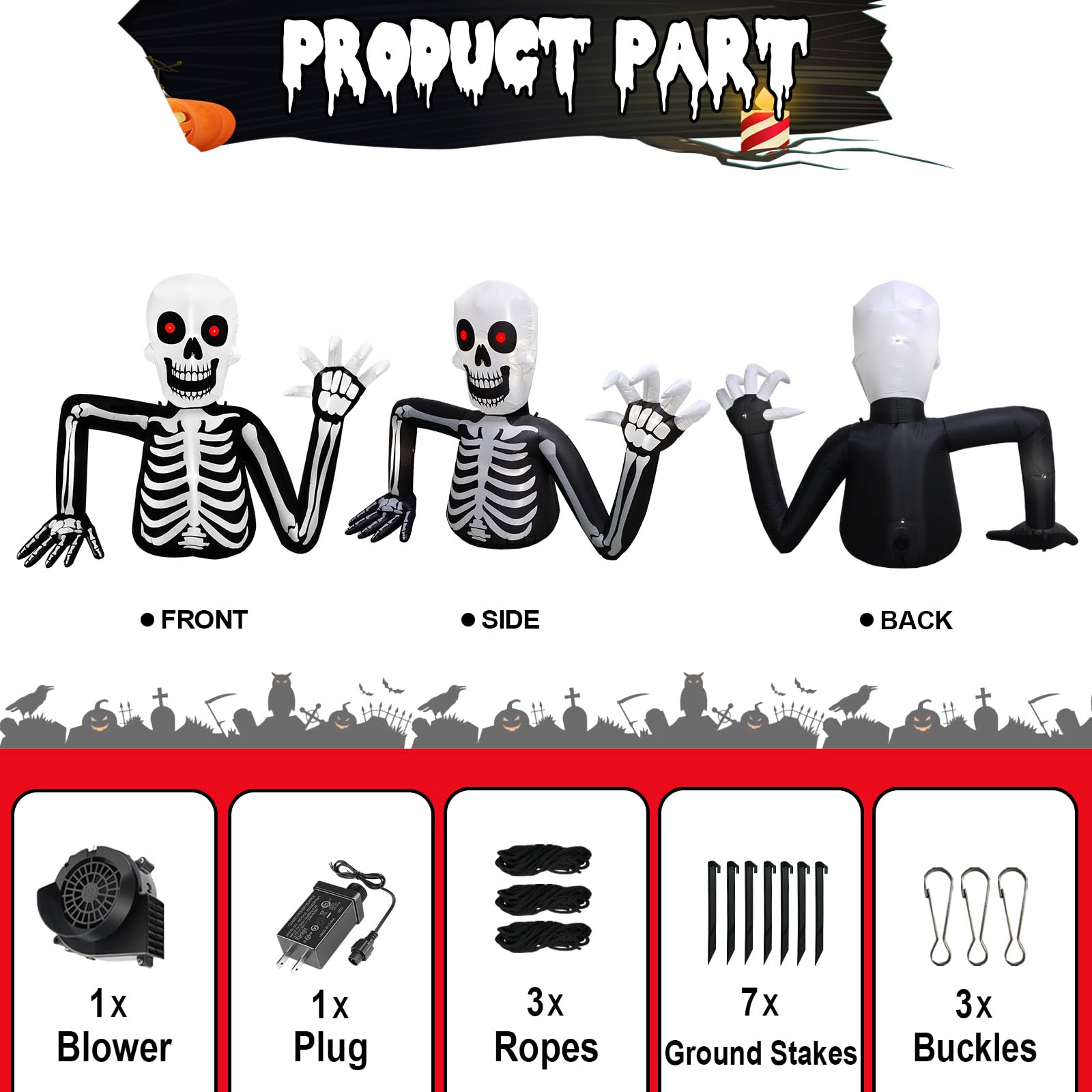 inslife skull side profile demonstrating full six-foot height outdoors