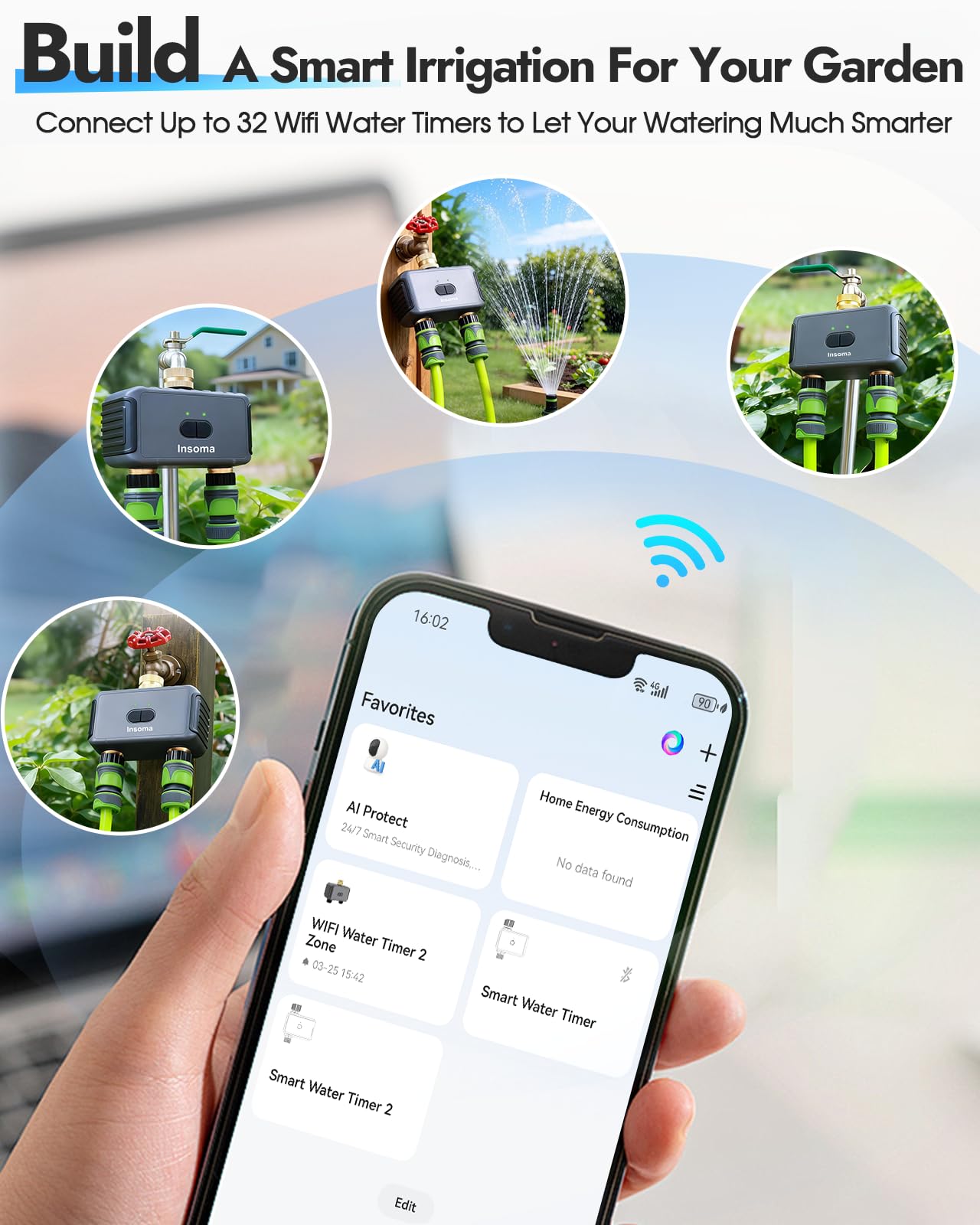 Insoma app on smartphone controlling timer, convenient remote scheduling