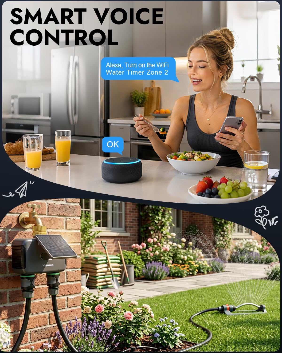 Insoma app control on smartphone enabling remote schedule edits and convenience