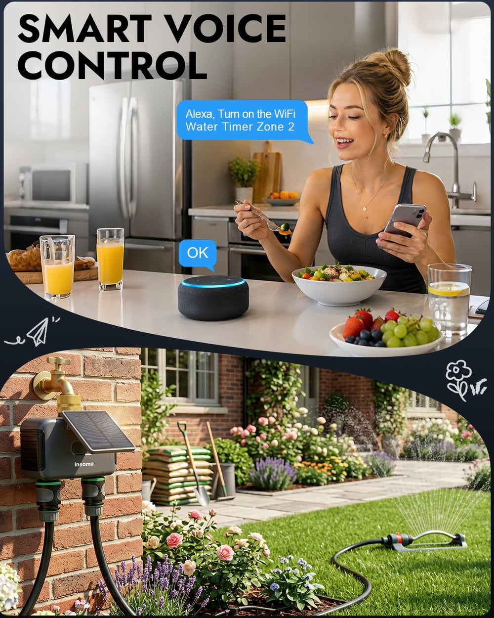 Insoma app control on smartphone enabling remote schedule edits and convenience