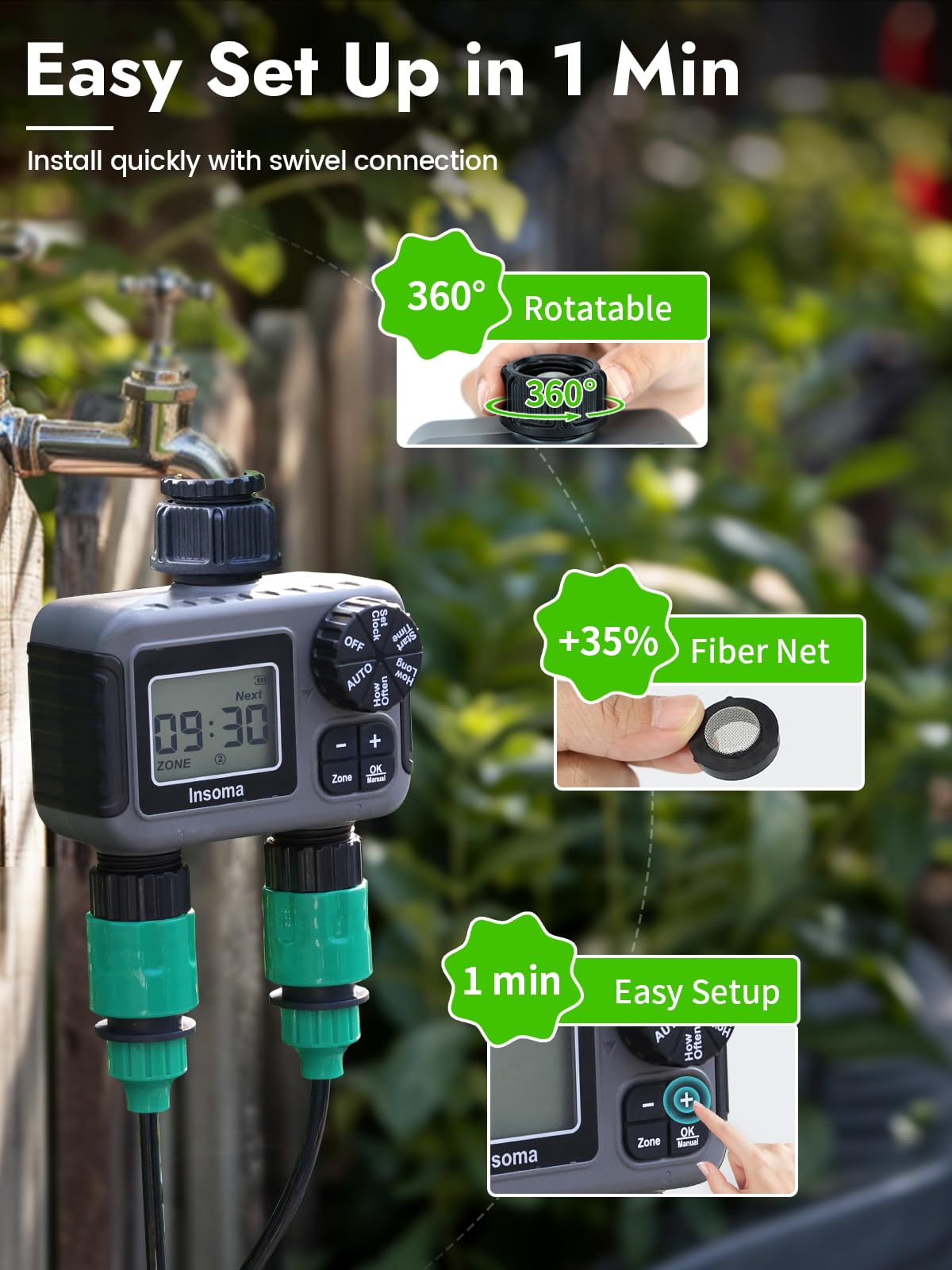 Insoma battery cover with LED display showing low-battery alert for reliability