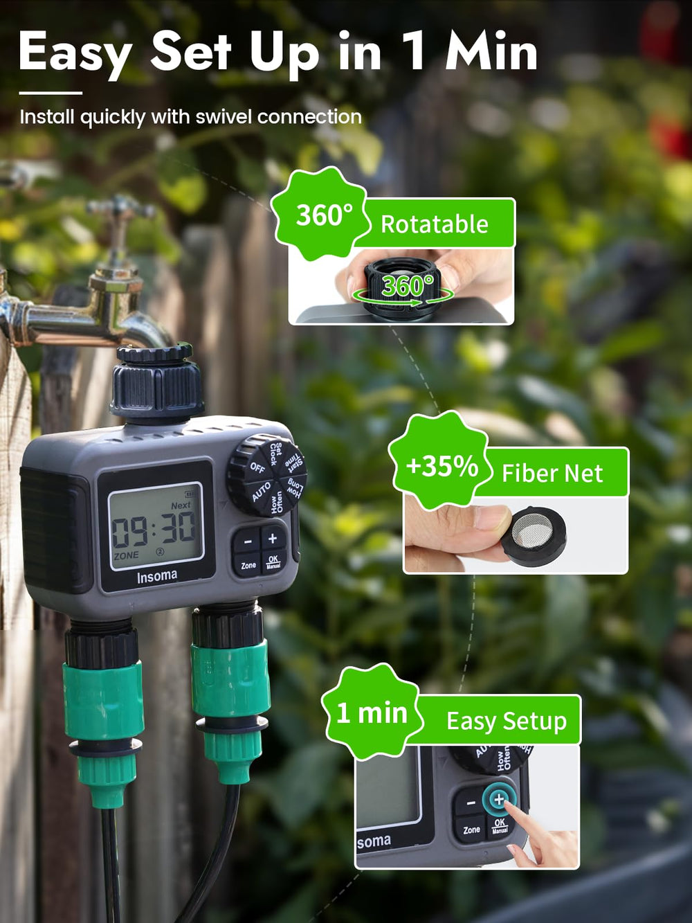 Insoma battery cover with LED display showing low-battery alert for reliability