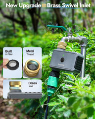 Insoma brass inlet close-up showing metal threads for leak-resistant, long-lasting connection