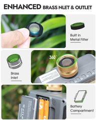 Insoma brass inlet close-up showing durable metal fitting for long life