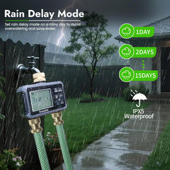 Insoma dual outlet view showing two zones for separate garden watering