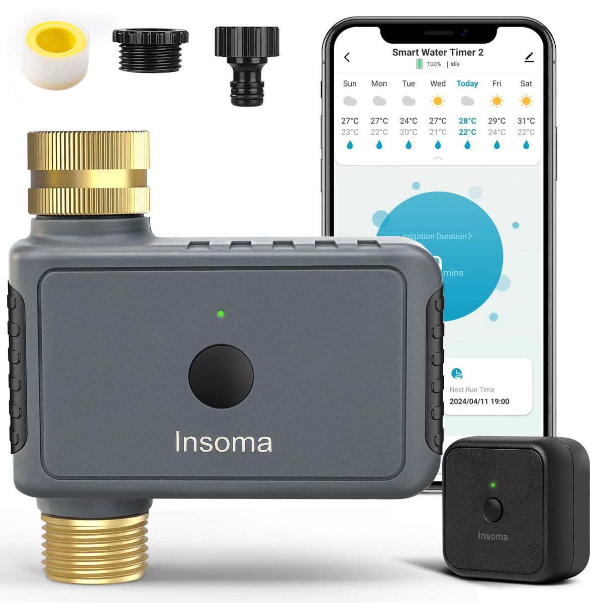 Insoma front-facing unit showing compact design and durable controls benefit