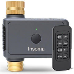 Insoma front view showing brass connectors and IP55 housing for durable outdoor use