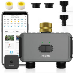 Insoma front view with brass inlet showing durable connection and reliable watering
