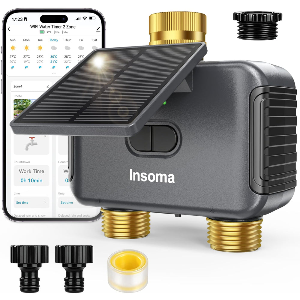 Insoma front view mounted on faucet showing device and easy installation benefit