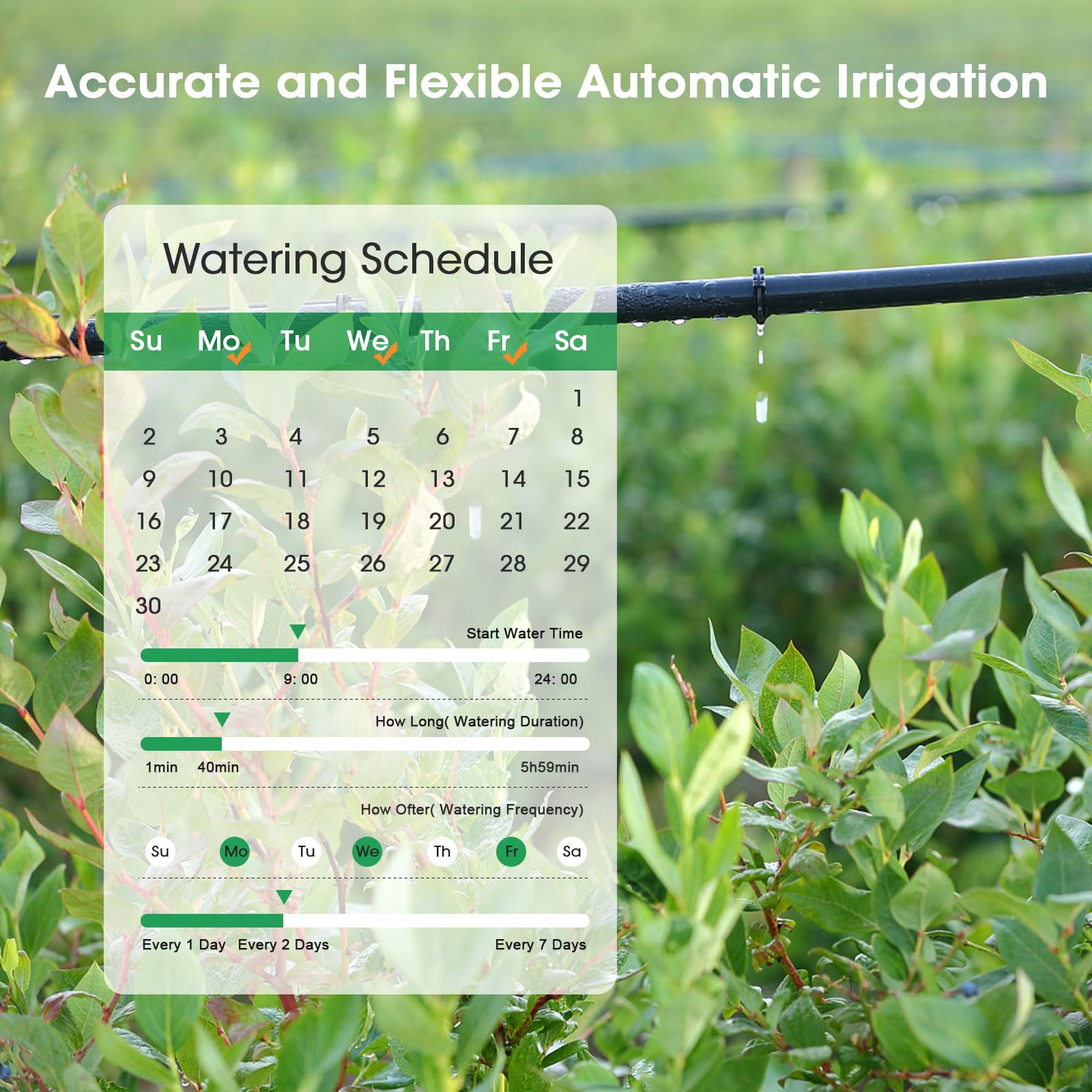 Insoma attached to garden hose in use for convenient outdoor irrigation