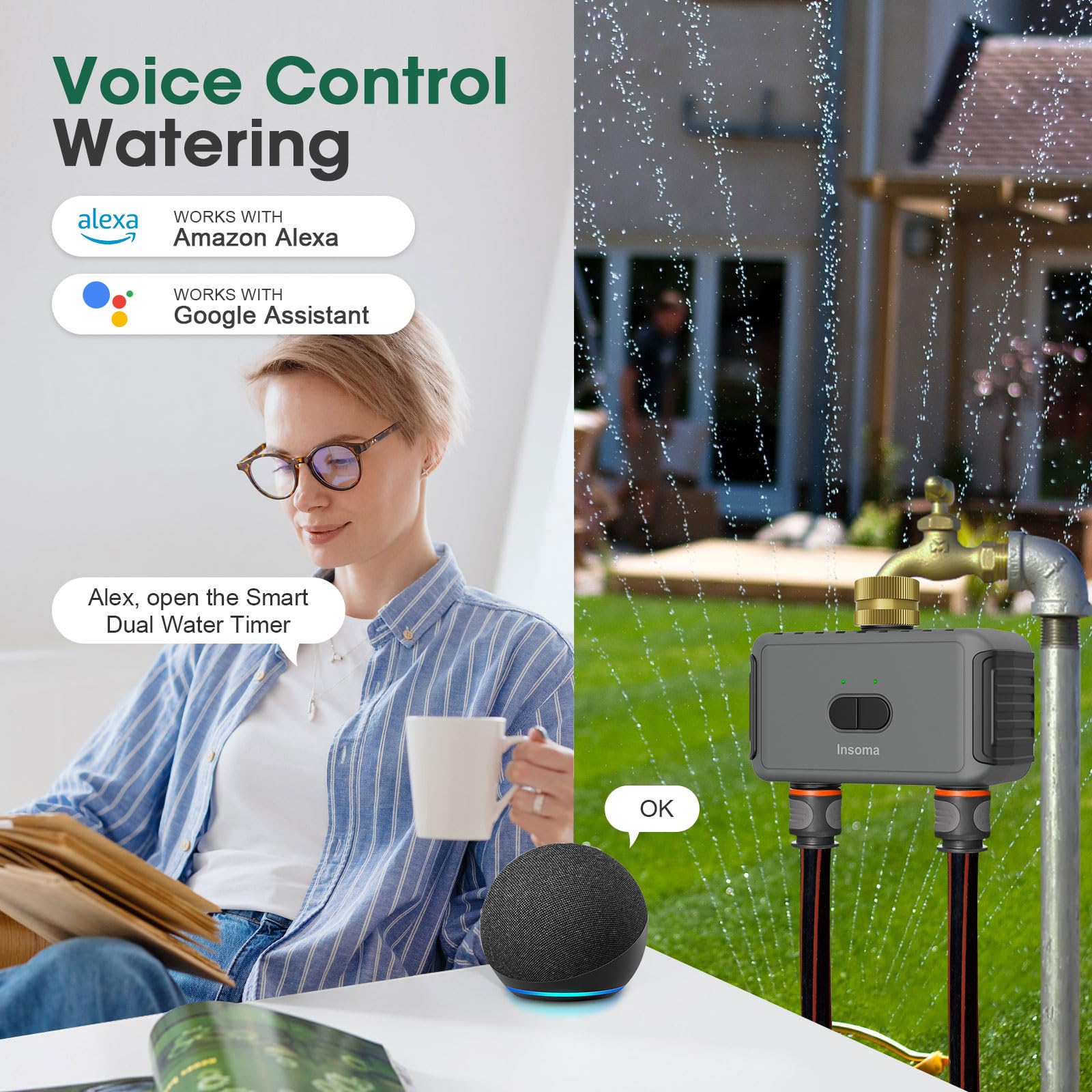 Insoma held in hand for size comparison showing compact, portable design