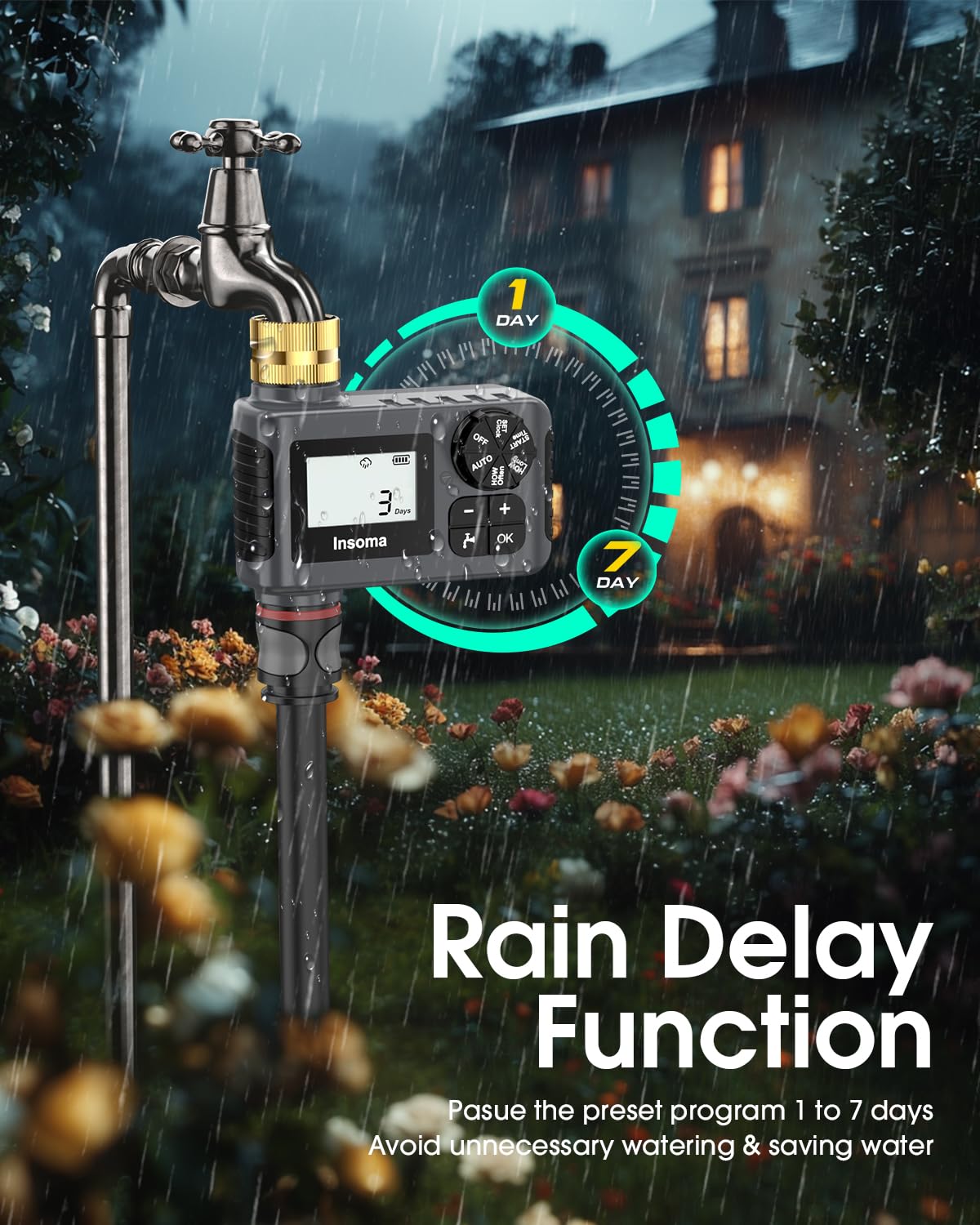Insoma next to AA batteries showing power source and compact scale