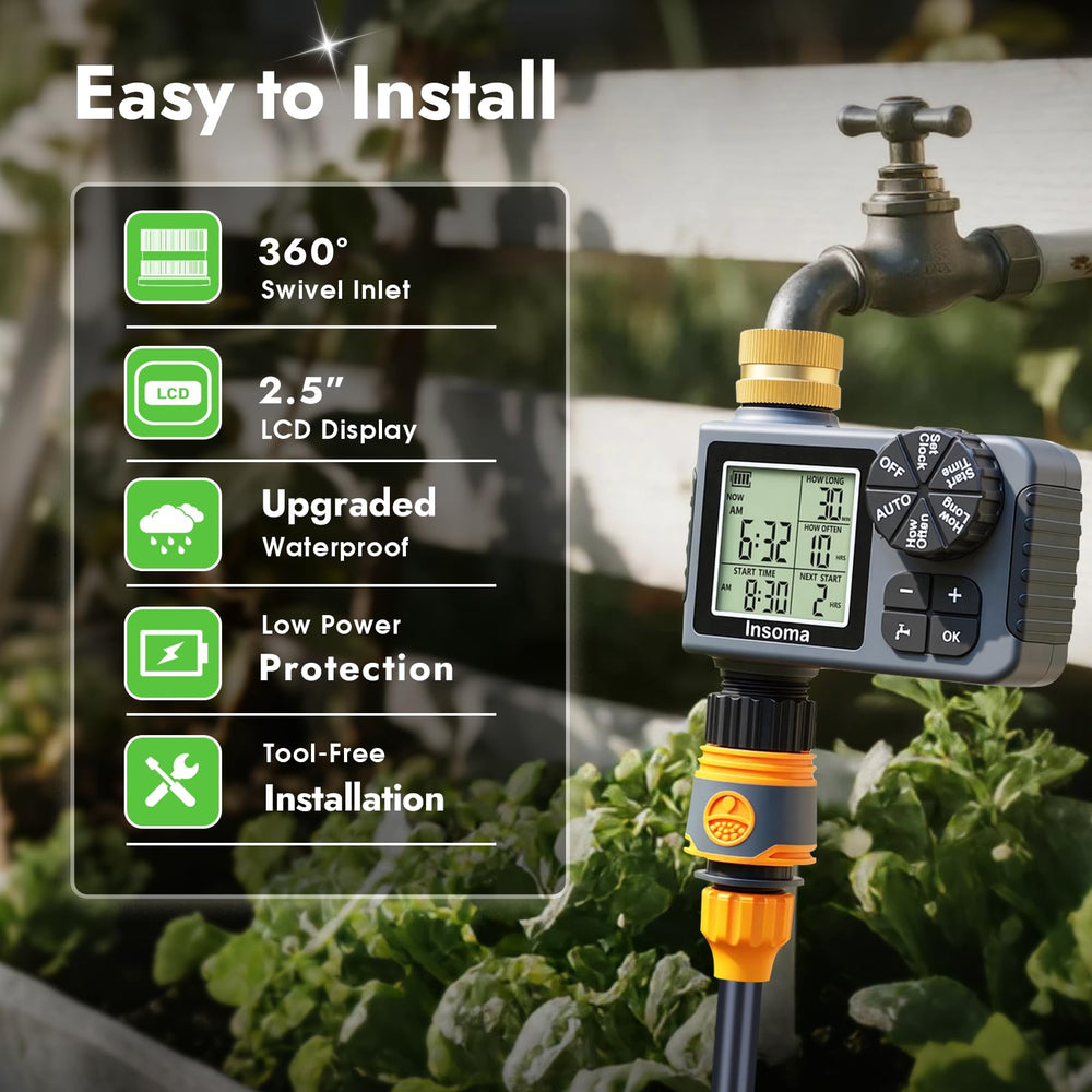 Insoma installed among flower beds to save time and water