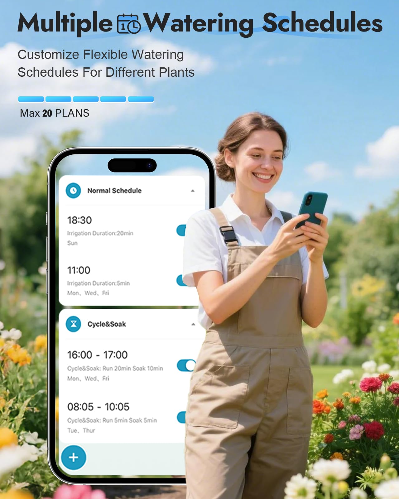Insoma timer in garden with hose connected demonstrating stable outdoor watering control