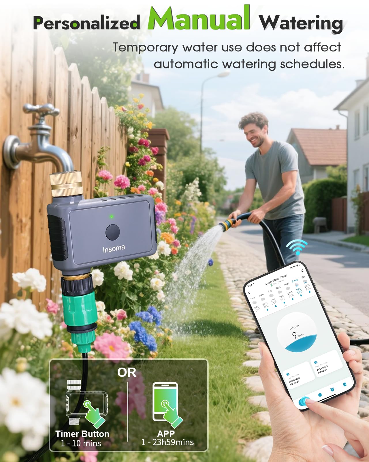 Insoma voice control with Alexa enabling hands-free watering commands