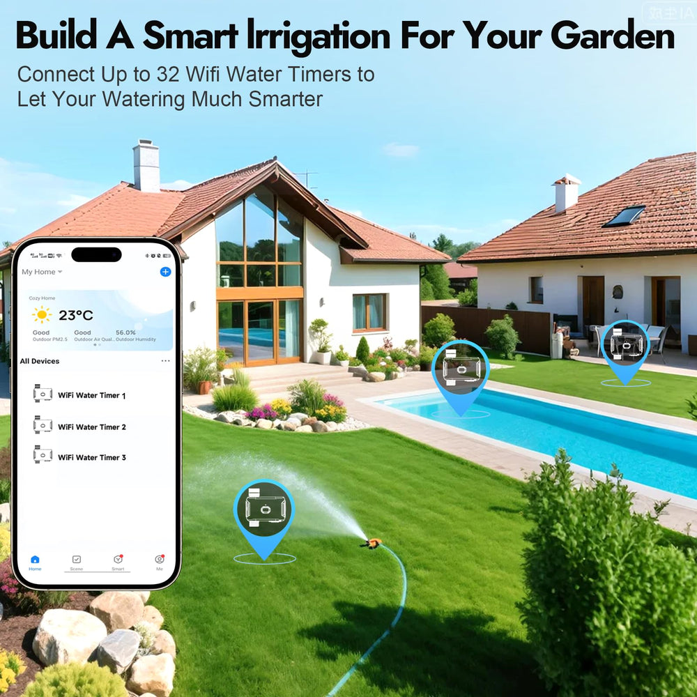 Insoma with voice assistant showing hands-free watering control