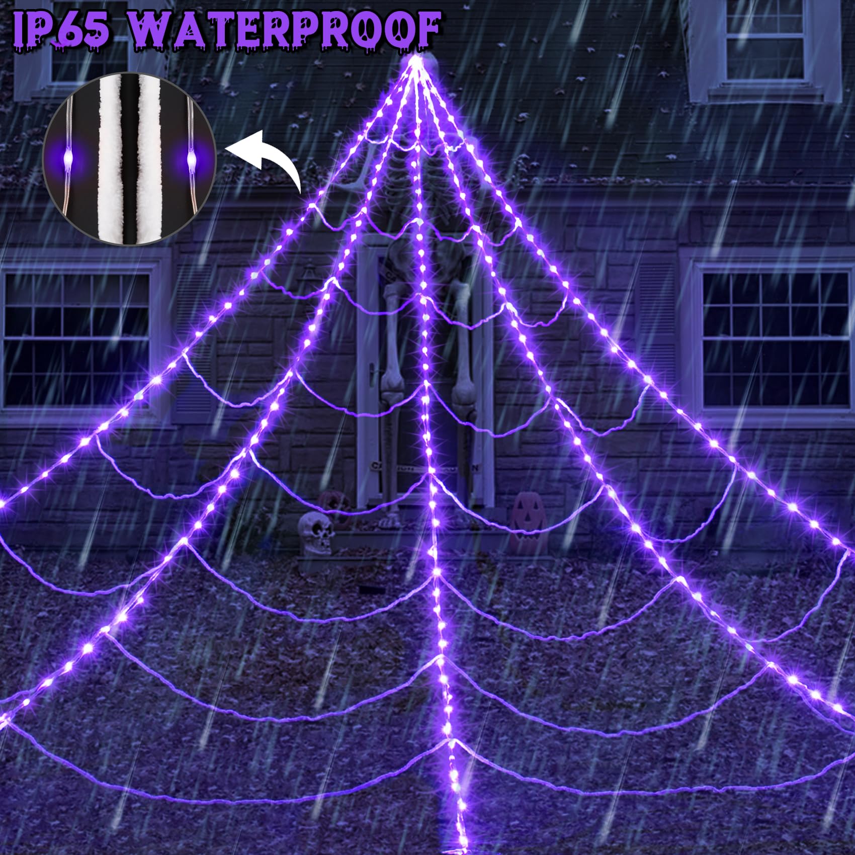 INST low-voltage adapter and included stakes simplifying secure setup