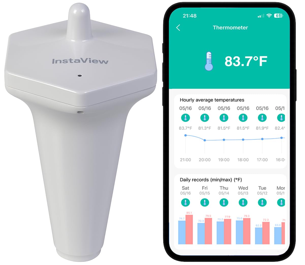 InstaView front packaging showing product and app benefits