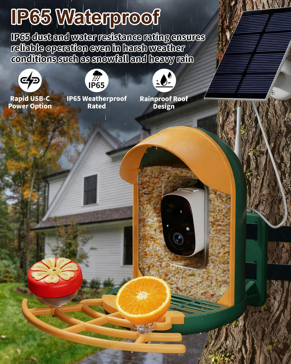 InstyQ detachable feeding tray with seeds for easy refills and cleaning