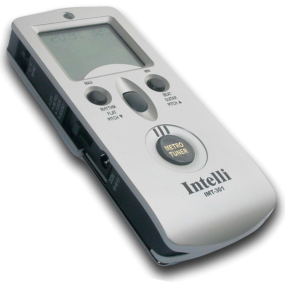 Intelli IMT-301 front panel showing metronome, tuner and hygrometer for quick setup