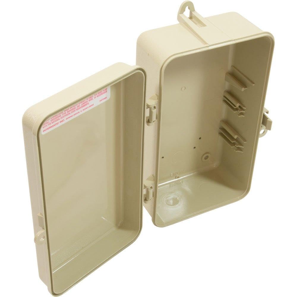 Intermatic closeup of knockouts showing flexible wiring options and secure sealing