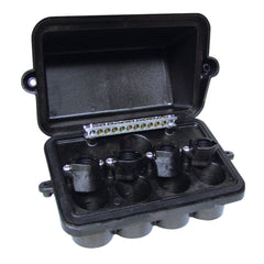 Intermatic PJB4175 internal view highlighting ground bar and neat conduit entry for fast installs