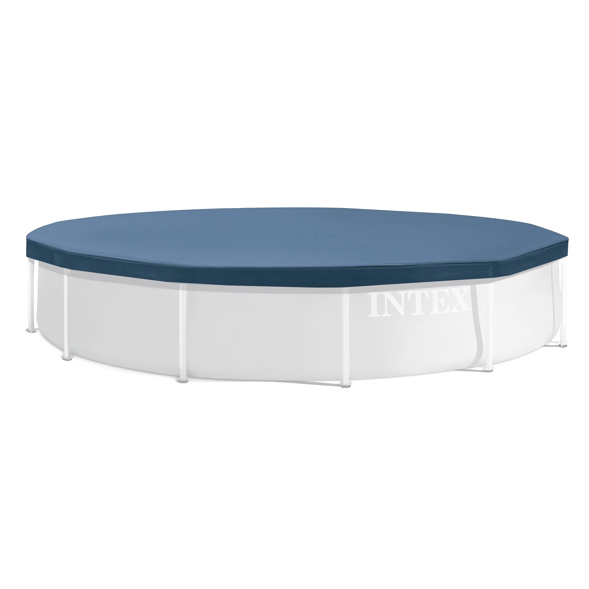 Intex cover front view on 12ft pool showing secure fit and protection