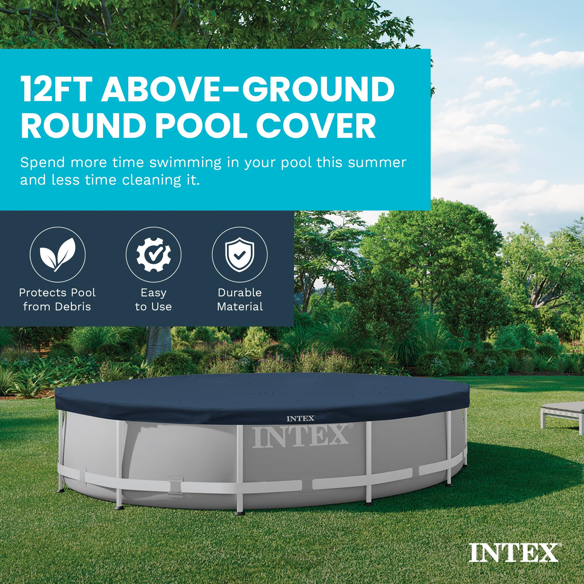 Intex rope and 10-inch overhang detail showing easy secure fastening