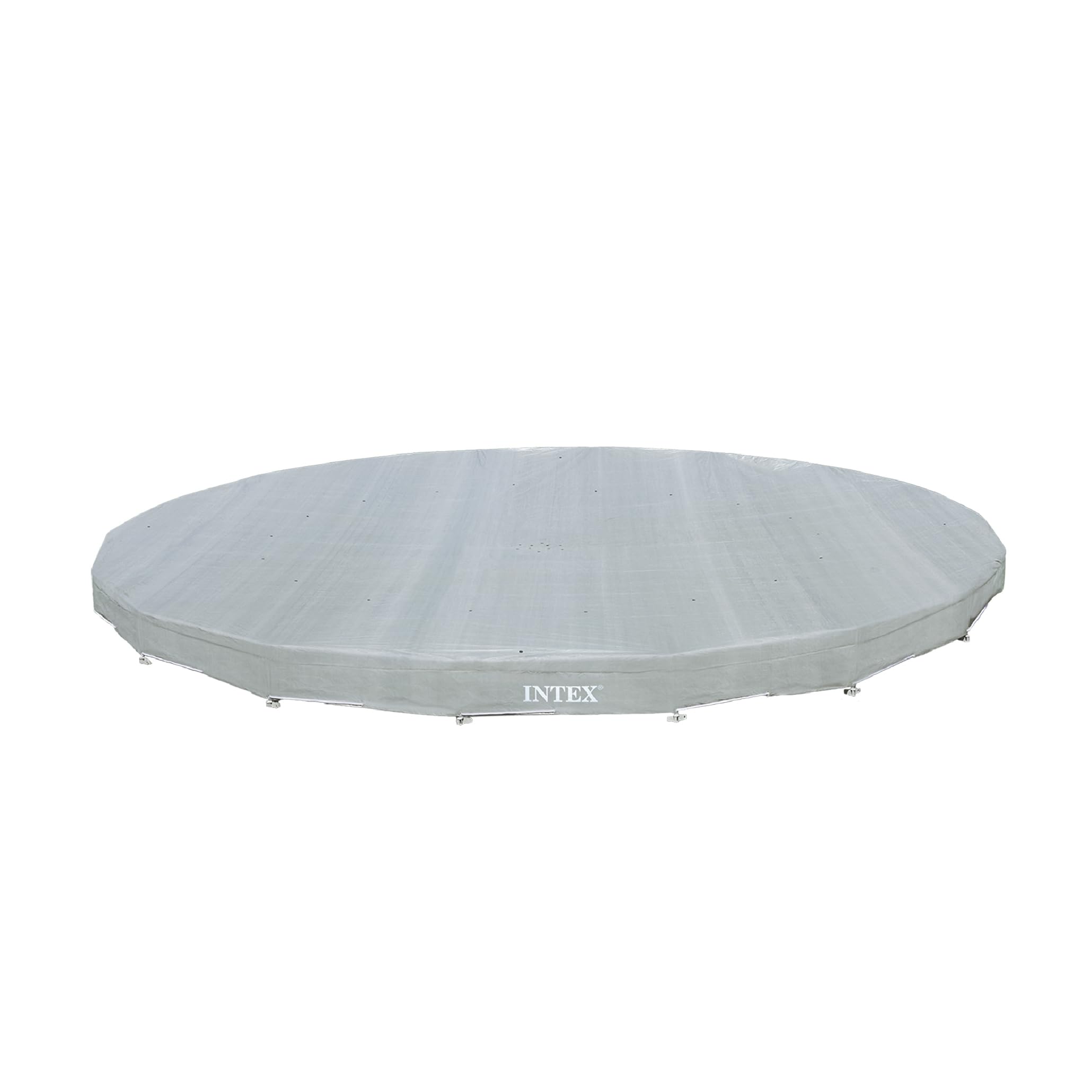 Intex front view of 18ft pool covered showing full protection benefit