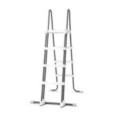 Intex 28076E front view ladder showing stable base and handrails for safe entry