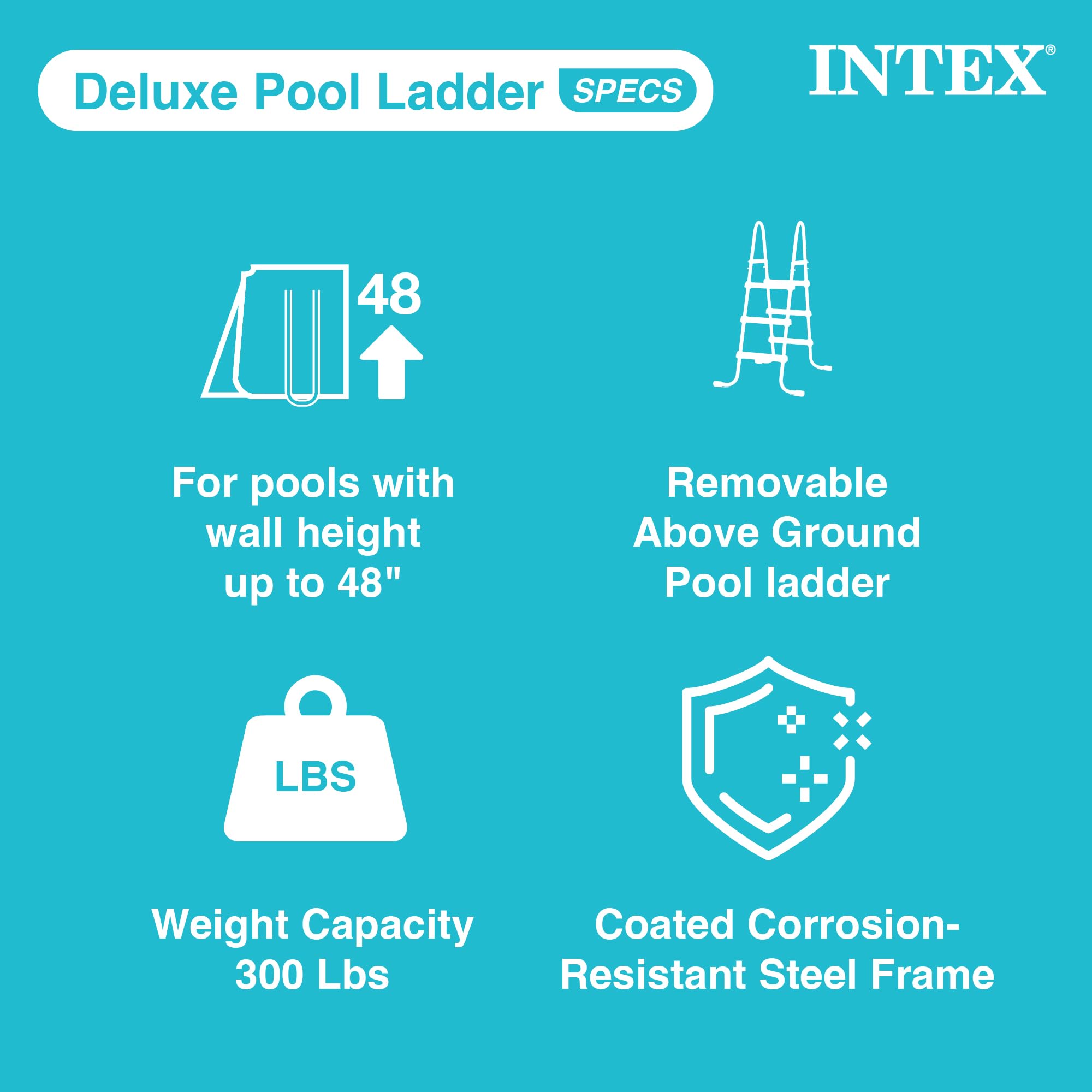 Intex 28076E close-up of textured step highlighting slip-resistant grip
