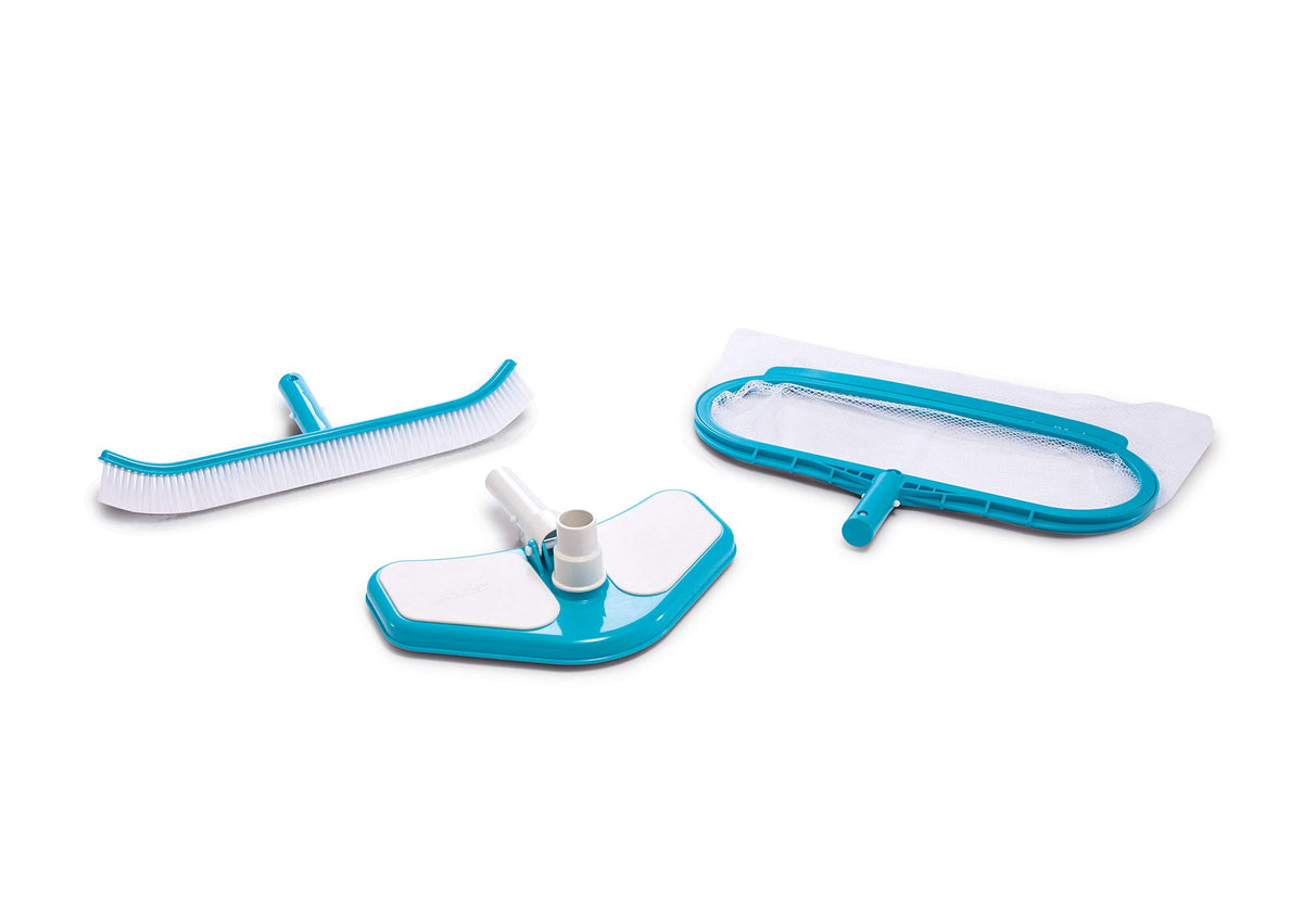 Intex deep-mesh skimmer front view showing durable net and scoop benefit