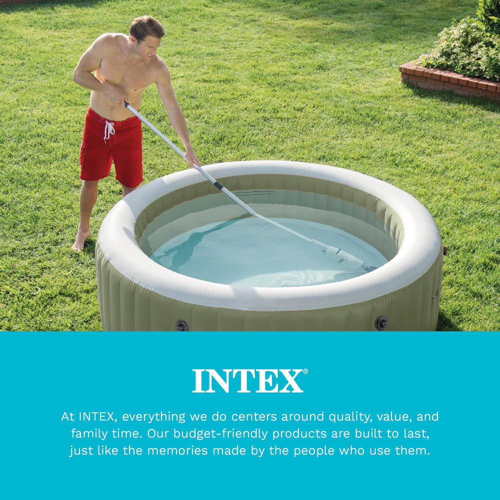 Intex adapter attached to another pole showing compatibility and extended reach