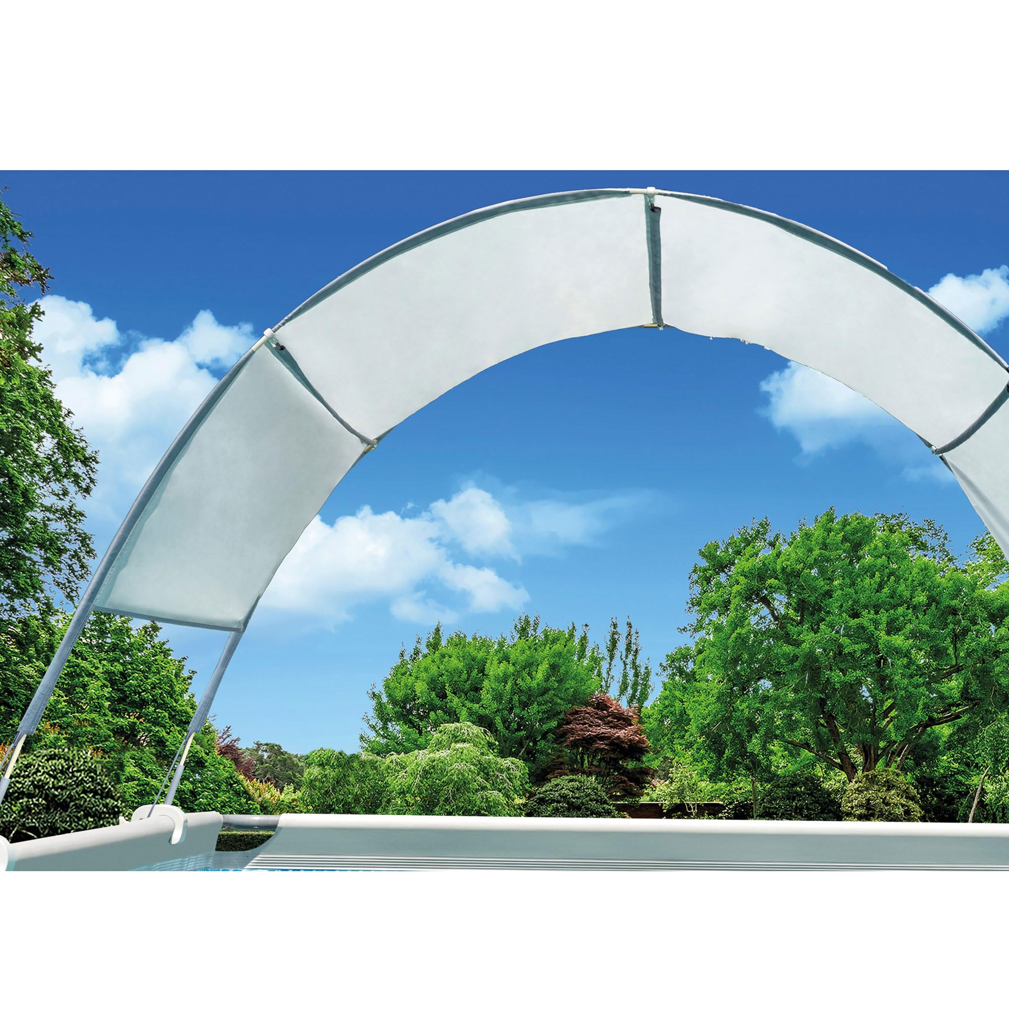Intex canopy in backyard lifestyle setup enhancing comfort outdoors