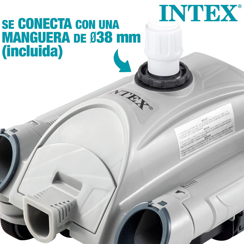 Intex unit cleaning pool bottom showing effective debris pickup during operation